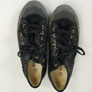 BALL BAND USA Black Canvas Tennis Shoes Size 5.5. PREOWNED